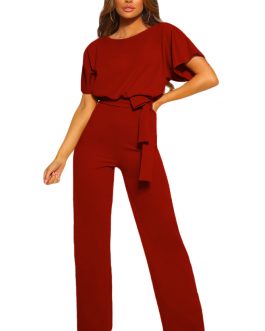 Combi-pantalon à bas larges Rouge Oh So Glam