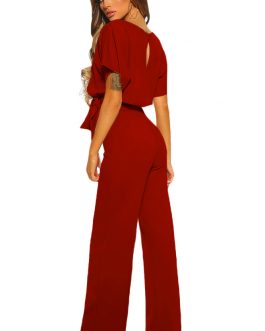 Combi-pantalon à bas larges Rouge Oh So Glam