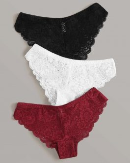 Lot de 3 pièces de culottes en dentelle NBR