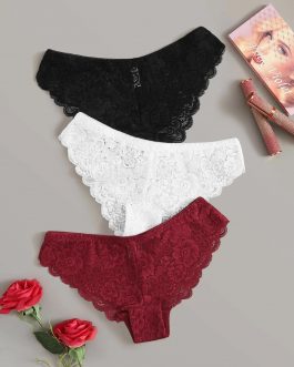 Lot de 3 pièces de culottes en dentelle NBR