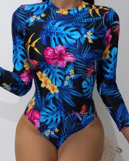 Maillot de bain une pièce Fleuri à Motif tropical