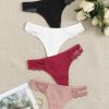 Lot de 4 culottes côtelées avec dentelle