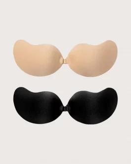 lot de deux paires de soutien gorge adhésifs unicolore