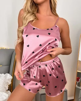 Ensemble de pyjama à pois en satin